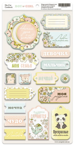 Чипборд из коллекции "Boy or Girl" (Скрапмир, Украина)