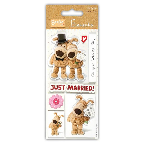 Наклейки объемные "С днем свадьбы" из коллекции BOOFLE (Docrafts)