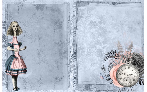 Бумага рисовая для декупажа "Алиса в стране чудес, винтажный блокнот №4" формат А4, 1 лист (Craft Premier)