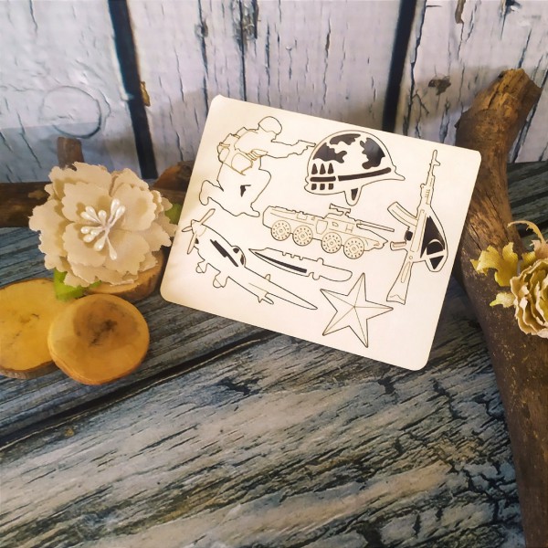 Набор фигур из чипборда "Армейский набор" №3 (Арт-студия Матрешка, Россия)