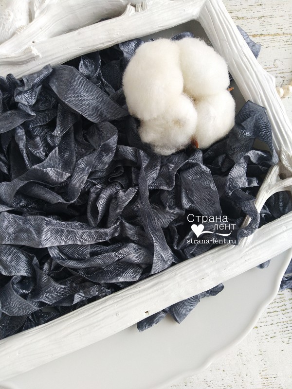 Шебби-лента, цвет Графитовый серый, 2 метра (Страна лент)