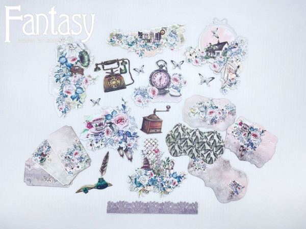 Набор высечек #4 из коллекции Вдали от суеты, плотность 190 г/м2, 22 шт. (Fantasy)