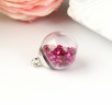 Декоративная подвеска "Стеклянный шар с кристаллами", цвет Темно-розовый, 1 шт. (АртУзор)