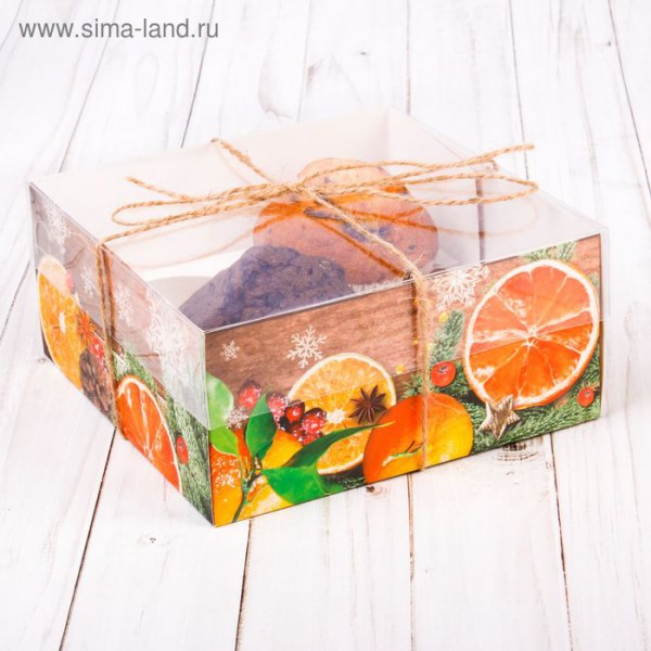 Коробочка для кексов "Теплота зимы", 16*16*7,5 см (Артузор)