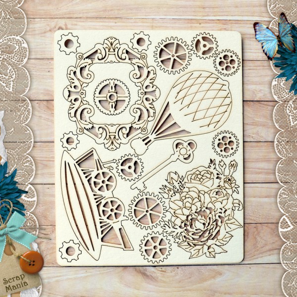 Набор чипборда из коллекции "Вечные странники" Механизм (ScrapMania)