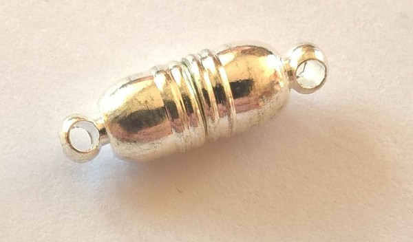 Застежка магнитная цилиндр, цвет серебро, 1 шт.