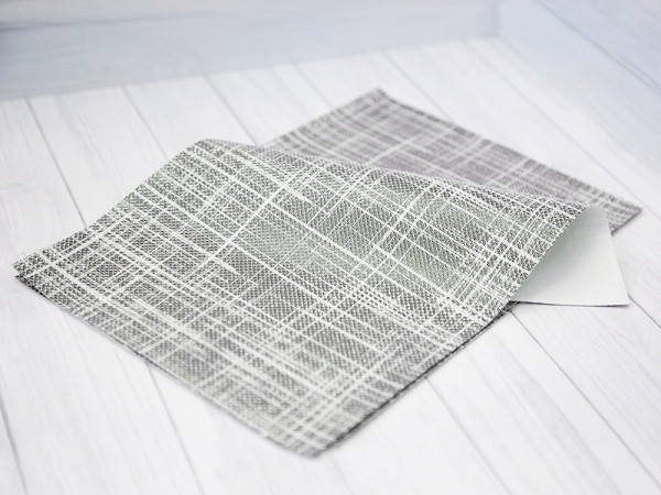 Экокожа на тканевой основе, узор Ткань, цвет Светло-серый, размер А4