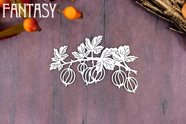 Чипборд "Веточка крыжовника" №2477, размер 7,5*4,5 см (Fantasy, Россия) 