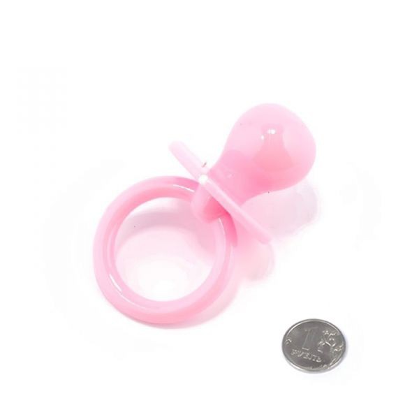 Пластмассовое украшение "Соска-пустышка", цвет Розовый, 1 штука  