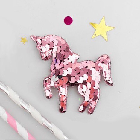 Декоративная фигурка "Единорог", текстиль/пайетки, цвет Розовый, 1 шт