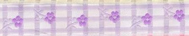 Тесьма декоративная "Цветочная клетка" Белый/Сиреневый