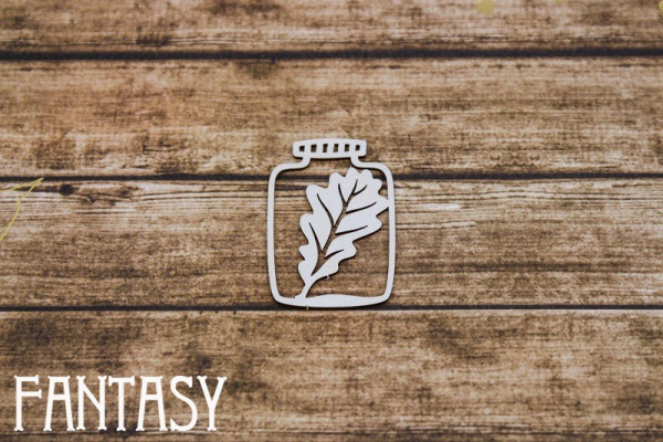 Чипборд из коллекции "Ботаника" Баночка с листиком дуба (Fantasy, Россия)