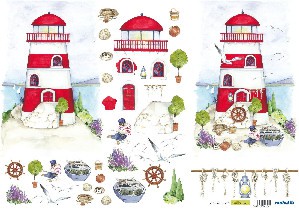 Бумага шелковая с рисовыми волокнами для декупажа 3D, размер 35*50 см "Маяк" (Renkalik, Италия)   