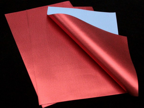 Экокожа на тканевой основе, узор Плетенка, цвет Красная Медь, размер А4  