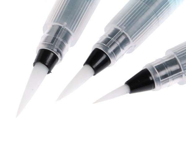 Набор кистей для акварели с резервуаром, 3 разных размера 