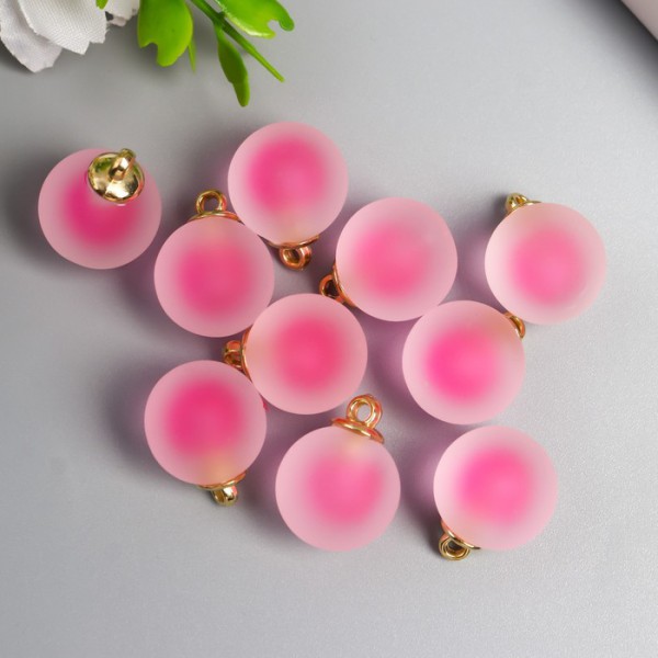 Декоративная подвеска "Матовый стеклянный шар", цвет Розовый, 1 шт. (АртУзор) 