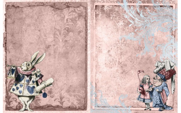 Бумага рисовая для декупажа "Алиса в стране чудес, винтажный блокнот №2" формат А4, 1 лист (Craft Premier)