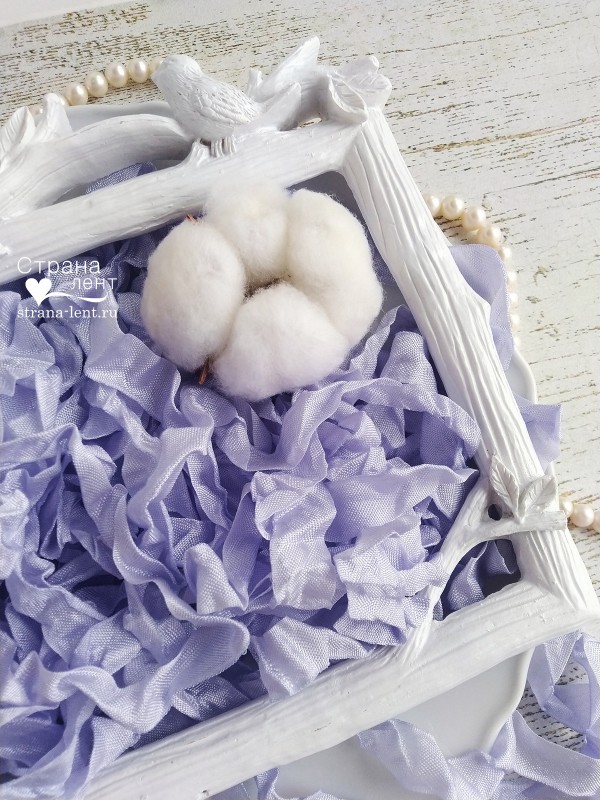 Шебби-лента, цвет Сиреневая, 2 метра (Страна лент)