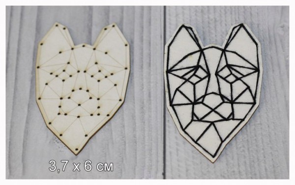 Заготовка для вышивки из чипборда "Собака" из коллекции Геометрия 