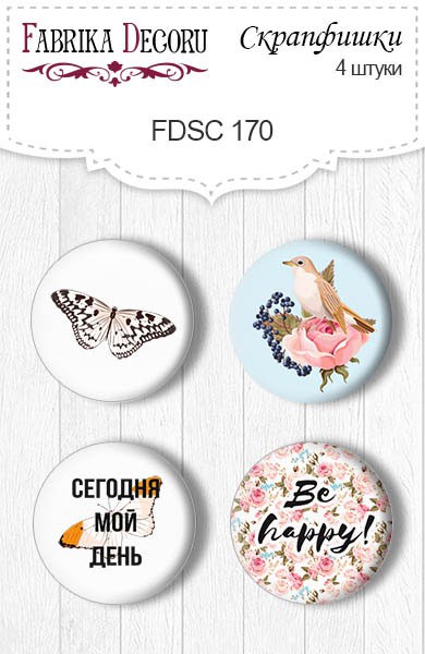 Набор скрап-фишек  #170 из коллекции Sensual Love, 4 штуки (Фабрика декору, Украина)