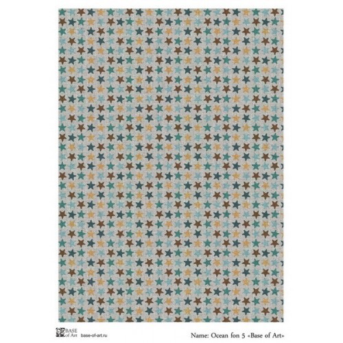 Декупажная карта А4 "Ocean fon 5" (Base of Art)  