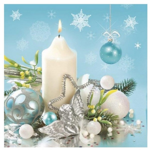 Салфетка 33*33 см из коллекции "Рождество" Свечи, 1 штука (Daisy, Польша)