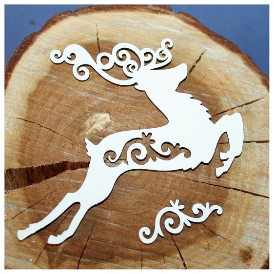 Фигурка из чипборда "Ажурный олень" из коллекции "Новый год-2022" (Россия) 