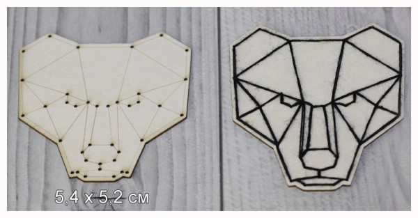 Заготовка для вышивки из чипборда "Медведь" из коллекции Геометрия  