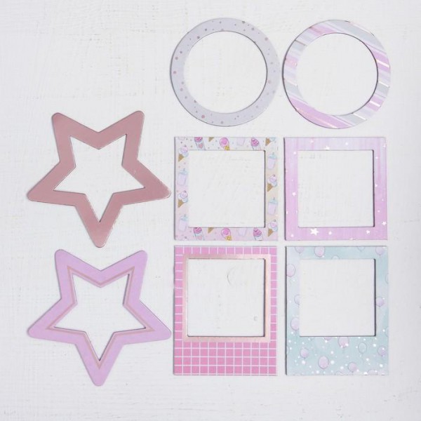 Набор рамочек из картона с фольгированием из коллекция "Мама-моя лучшая подруга", 8 шт. (Артузор)