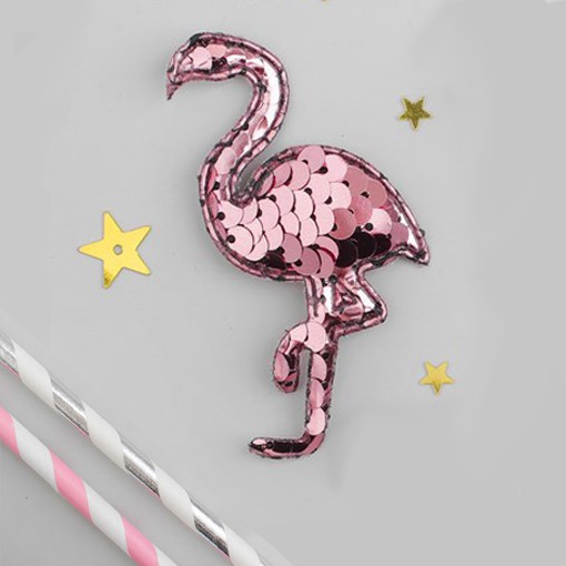 Декоративная фигурка "Фламинго", текстиль/пайетки, цвет Розовый, 1 шт