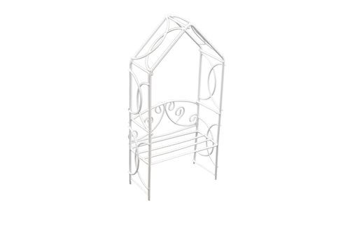 Металлическая мини-Беседка с лавочкой, цвет Белый (Scrapberry's)