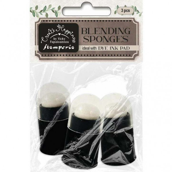 Спонжи-аппликаторы на палец для эмбоссинга и нанесения чернил, 1,7 см, набор 3 шт. (Stamperia)