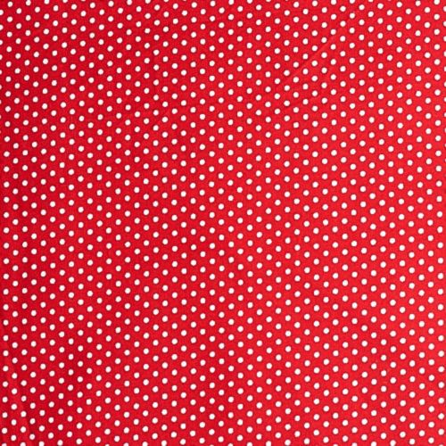 Отрез ткани из серии "Горох", дизайн 7 (мелкий), цвет Белый на Красном, 100% хлопок, 70*50 см (Hobby&You)  