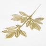 Декор "Веточка лиственного дерева", с блеском, цвет Золото, 18х22 см