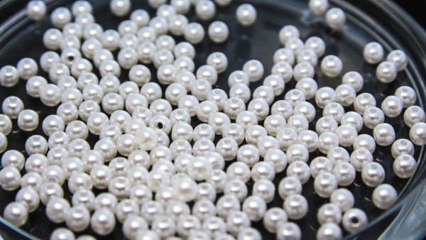 Набор пластиковых бусин, 4-6 мм, цвет Белый жемчуг, 20 гр.