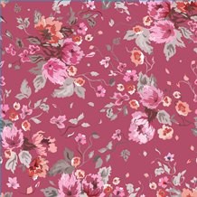 Суперцена! Бумага дизайнерская "Цветы и листья на малиновом"
