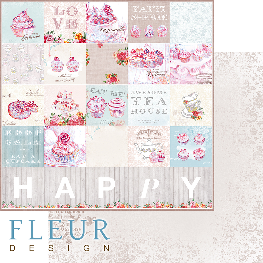 Бумага из коллекции "Зефир" Надписи (для разрезания) (FLEUR design)