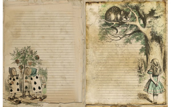 Бумага рисовая для декупажа "Алиса в стране чудес, винтажный блокнот №11" формат А4, 1 лист (Craft Premier)