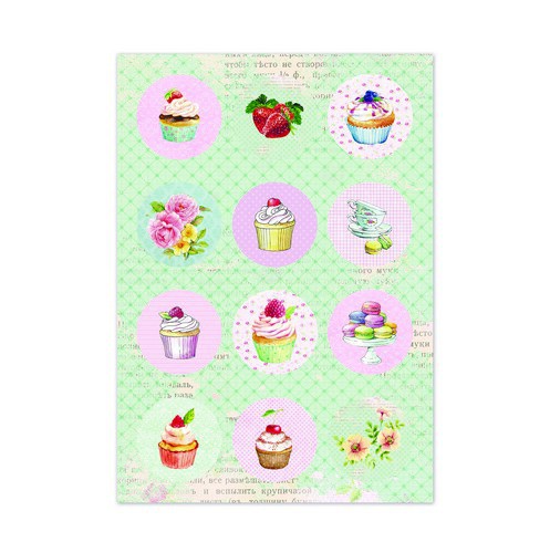 Тканевые стикеры из коллекции "Полуденный чай" (Scrapberry's)  