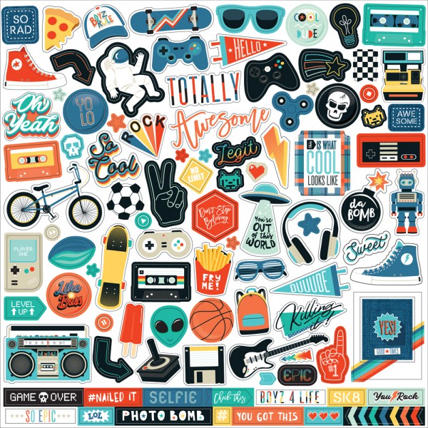 Стикеры из кардстока из коллекции "Teen Spirit" (Echo Park)  