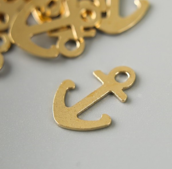 Подвеска металлическая "Якорь", цвет Золото, 1 шт. 