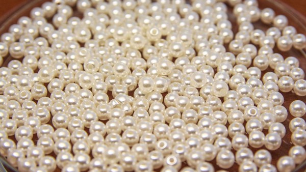 Набор пластиковых бусин, 4-6 мм, цвет Молочный жемчуг, 20 гр.