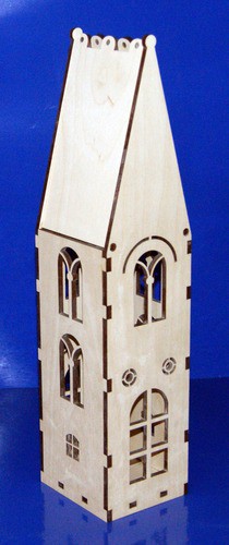 Коробка для вина Башня, высота 47 см, фанера (Созвездие, СПб, Россия) 