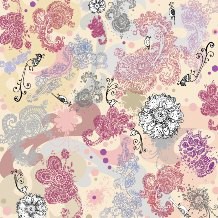 Бумага дизайнерская "Завитки и птички"