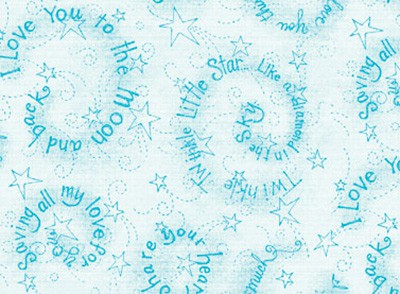 Отрез ткани для пэчворка, Фланель,коллекция PEPPY Finch & Friends, цвет Голубой/Белый, 60*110 см, 100% хлопок (США)