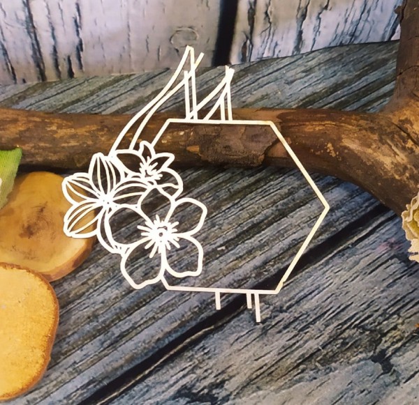 Фигура из чипборда "Цветочная геометрическая рамочка" (Арт-студия "Матрёшка")  