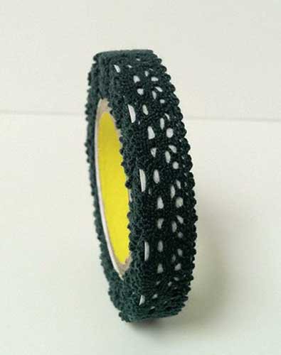 Лента текстильная на самоклеящейся основе "Кружевная", цвет Темно-Зеленый (Love my Tapes)