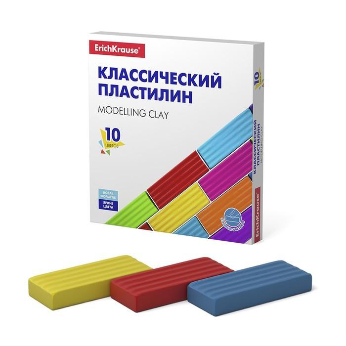 Пластилин классический 10 цветов, 160 г.  (ErichKrause)