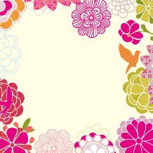 Бумага дизайнерская "Цветочная кайма"