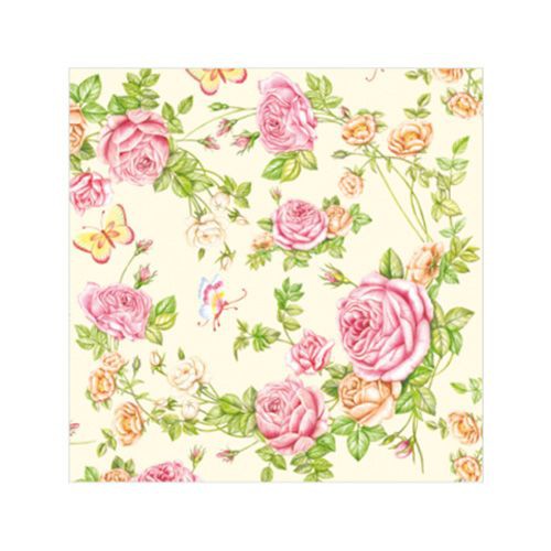 Салфетка 25*25 см "Roses from my Garden", 1 штука (Paw Decor Collection)